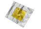 کیسه های فویل آلومینیومی لوگوی زرد برای ارسال قطعات الکترونیکی با حرارت مهر و موم شده اند